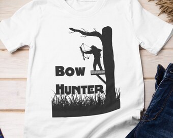 Bow Hunter Unisex T-Shirt, Bowhunting shirt, Hunter casual apparel, Deer Hunter shirt, Hunter Tree Stand design shirt for Men and Women