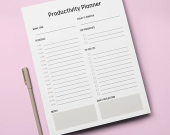 Digitale productiviteitsplanner, afdrukbare planner, iPad-planner, productiviteitsplanner met directe download