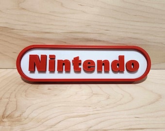 3D Printed Nintendo Logo Sign - Desk or Wall Art