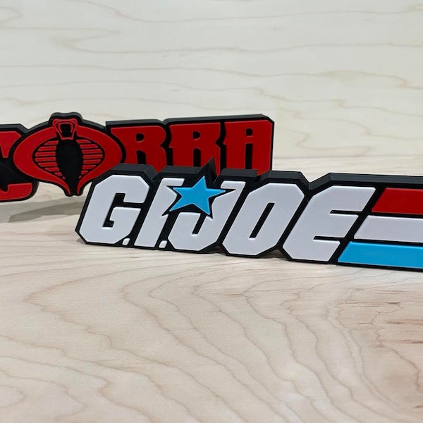 Letrero de exhibición impreso en 3D de GI Joe Cobra – Decoración coleccionable