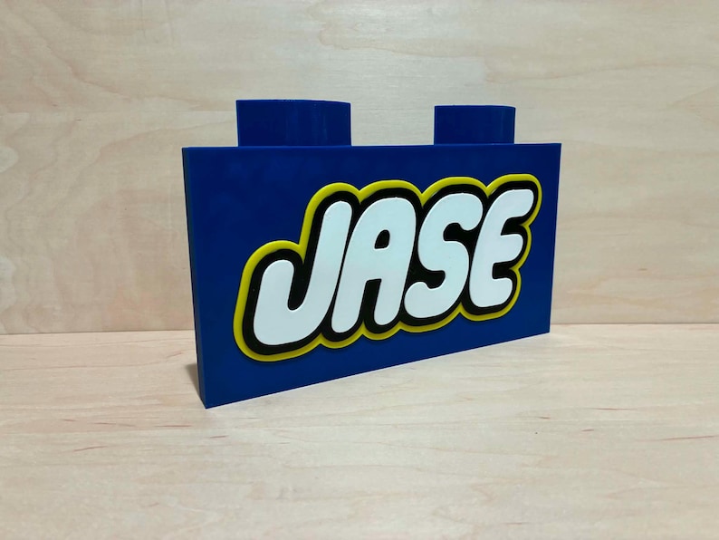 Personalized Building Block Display Sign | Custom Colors | Brick Name ...