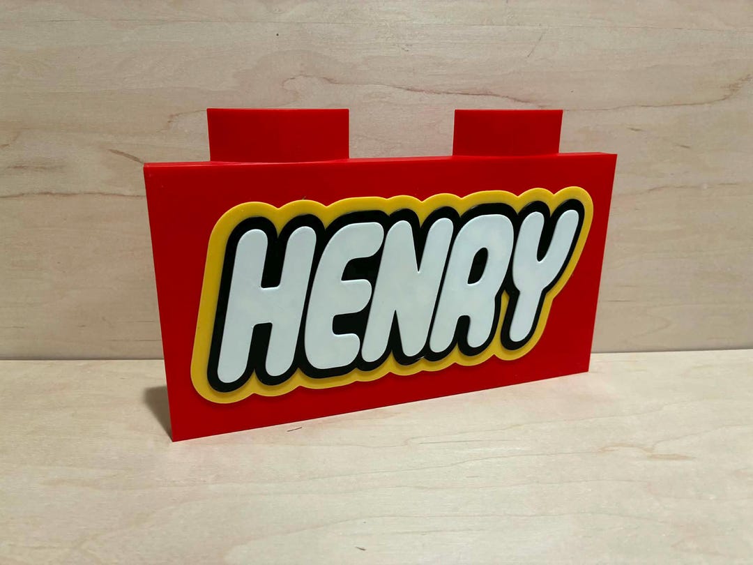 Personalized Building Block Display Sign | Custom Colors | Brick Name ...
