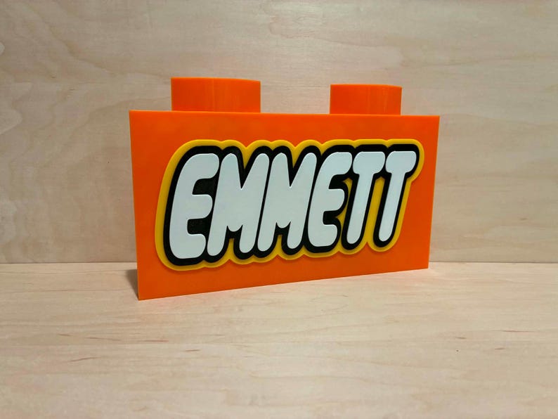 Personalized Building Block Display Sign | Custom Colors | Brick Name ...