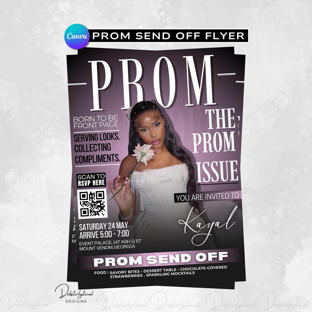 Prom Send off Flyer Template; Prom Send off Invitation; Prom Invitation ...