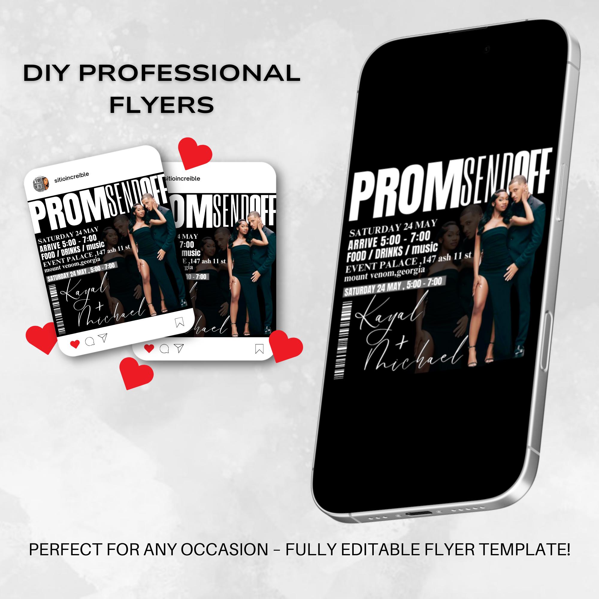 Editable Prom Send off Flyer: Newspaper Style (canva Template) - Etsy