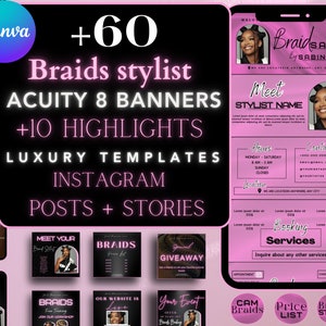 Braids Stylist Instagram Templates: Social Media Kit