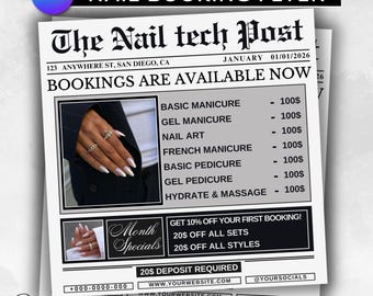 Editable Nail Booking Flyer Template | Canva Beauty Appointment Promotion (Digital Download)