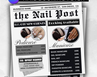 Editable Nail Booking Flyer Template | Canva Beauty Appointment Promotion (Digital Download)