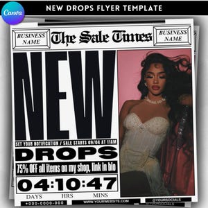 New drop Flyer template | Product Launch flyer | new drops sale flyer DIY canva Template, Product Launch Announcement flyer | New release