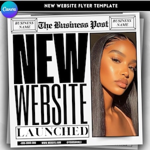 Website Launch Flyer | DIY Canva template Flyer | Business Announcement Flyer | Website Reveal Flyer Template | Business launch Flyer