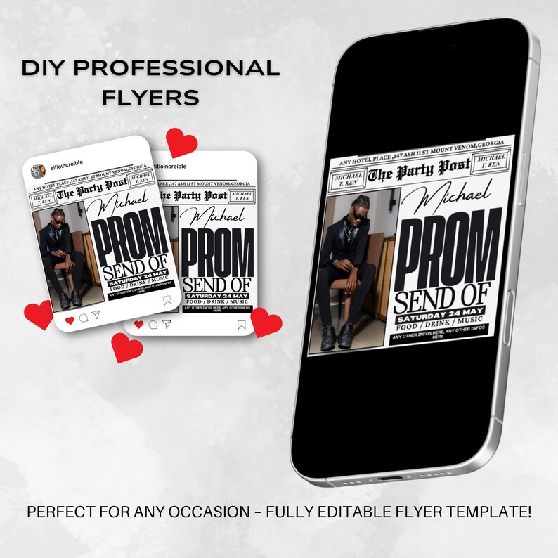 Prom Send off Flyer Template: Newspaper Style (canva Editable) - Etsy