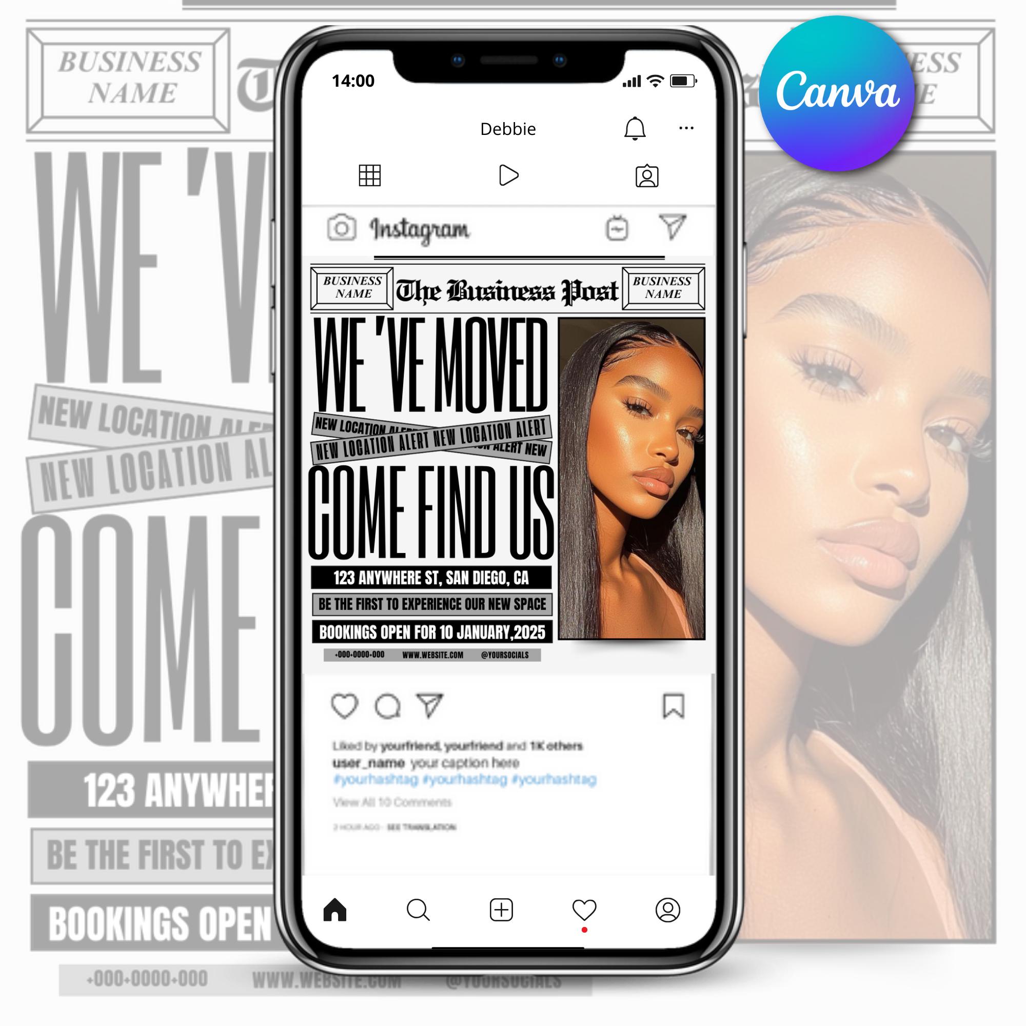 Business Relocation Flyer Template: Editable Canva Design (digital ...