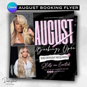 August bookings | Back to school Booking Flyer | Back to school flyer | Editable Canva August Appointments Template (Digital Download)