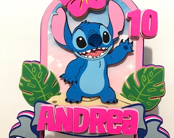 Custom Stitch Cake Topper, Birthday Party Decor