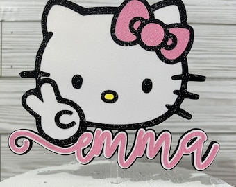 Kitty Cake Topper, Custom Birthday Party Decor