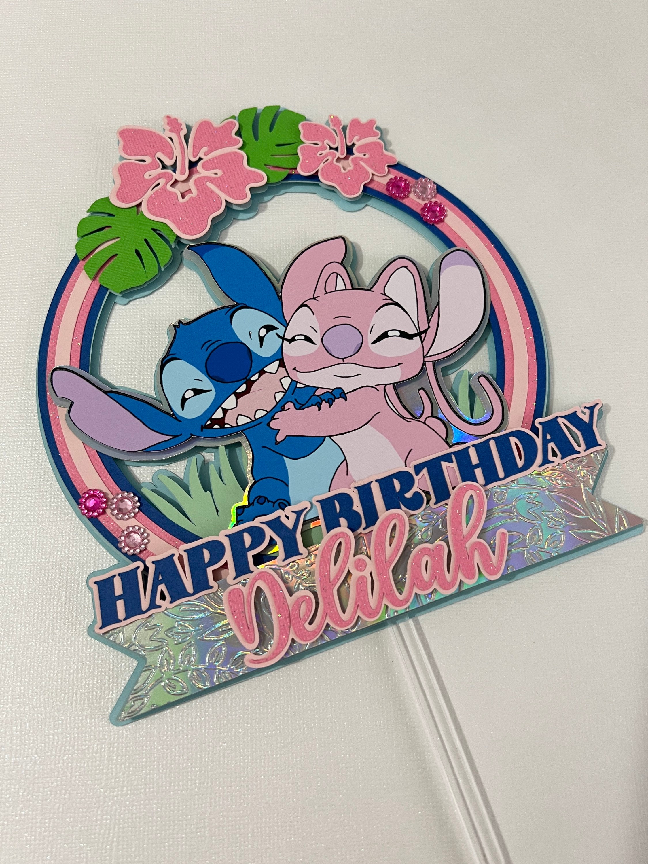 Lilo and Stitch Cake topper happy birthday. 