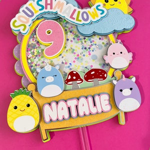 Squishmallow Cake Topper Shaker Squish Party Custom Decor Personalized