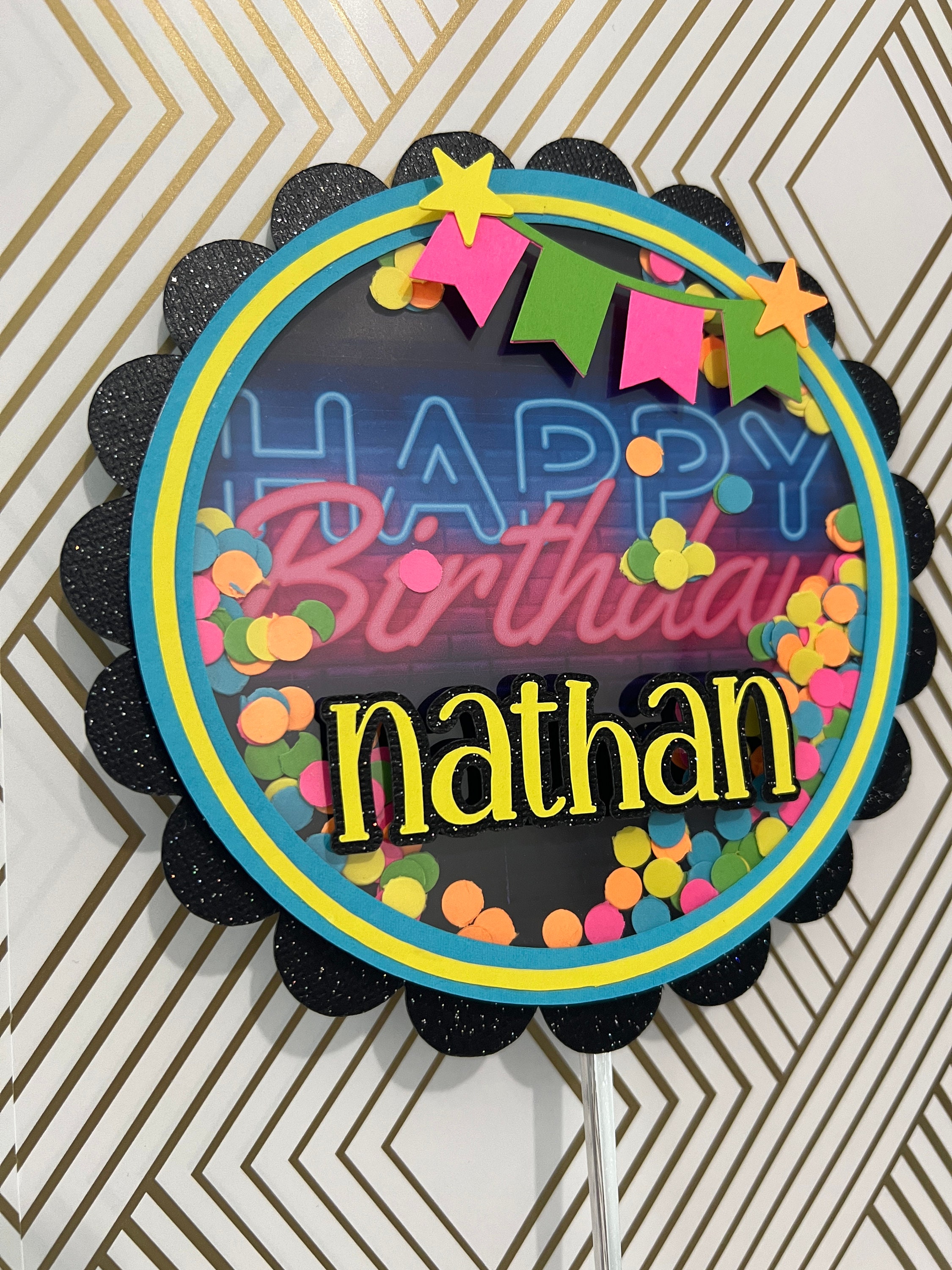 Neon Cake Topper Shaker/neon Cake Topper/neon Party/neon Party Etsy