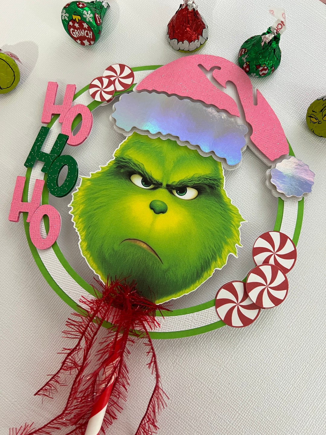 Grinch Christmas Cake Topper/grinch Cake Topper/grinch Party - Etsy