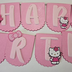 Custom Kitty Birthday Banner, Kitty Party Decor, Pink Kitty Birthday