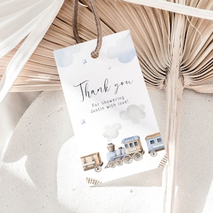 Train Birthday Thank you Favor Tag, Editable Chugga Chugga Two Two thank you gift tag, Train 2 Birthday, Thank You Tag, Printable Favor Tag