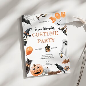 Halloween Costume Party Invitation, Halloween Invite, Spooktacular Halloween, Halloween Party Invite, Pumpkin H1, pumpkin halloween evite