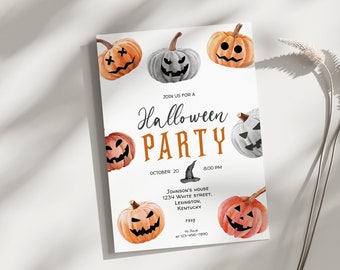 Halloween Party Einladung, Halloween einladen, Spooktacular Halloween, Halloween-Party einladen, Kürbis H1, Kürbis Halloween einladen