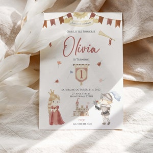 Princess Birthday Invitation Template, Castle Birthday Evite, Princess ...