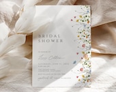 Floral Bridal Shower Invitation Template, Boho Wedding Shower Invite,Garden, blush floral Bridal shower invite, Wildflowers bridal, BLUSHBR