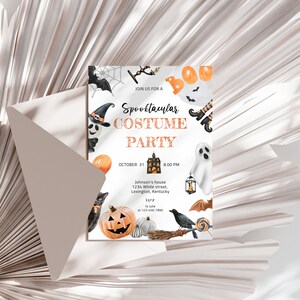 Halloween-Kostüm-Party Einladung, Halloween-Einladung, Spooktacular Halloween, Halloween-Party einladen, Kürbis H1, Kürbis Halloween einladen Bild 4