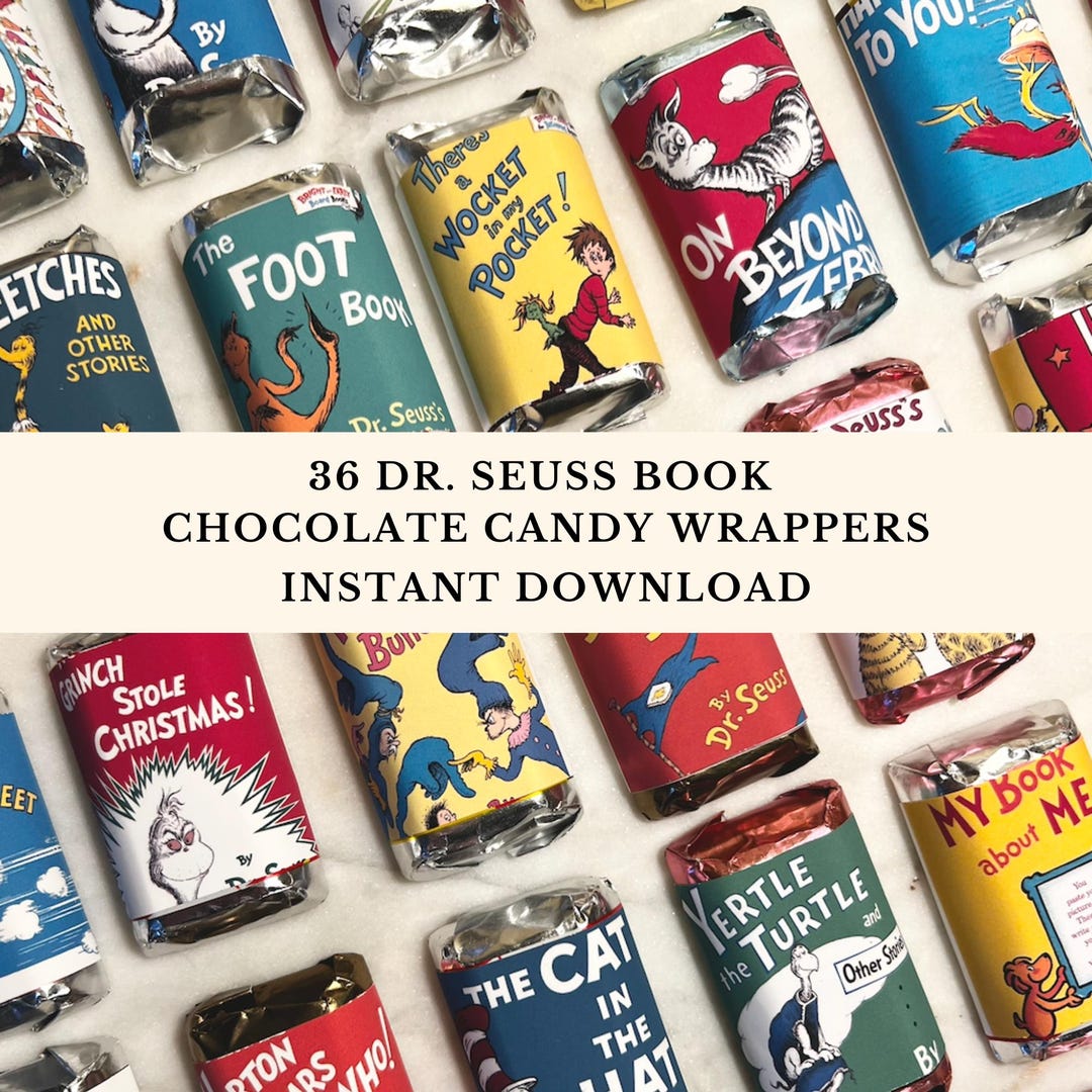 Cx Wrapper Mini Chocolate Bar Wrappers Printable | 38 Dr. Seuss Designs | Party ...