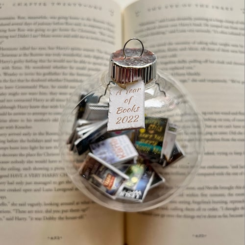 A Year of Books Custom Ornament|Personalized Book Lover Gift| Miniature Book Ornament|Book Club Gift|Bookish Christmas Ornament|Reader Gift