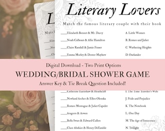 Juego para despedida de soltera para amantes de la literatura / Juego para despedida de soltera con temática de libros / Actividad imprimible para despedida de soltera / Descarga instantánea