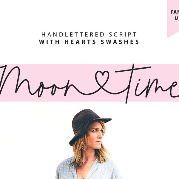 Moontime / Hochzeitsschrift, Logoschrift, Boho-Schrift, Branding-Schrift, Bauernhaus-Schrift, Cricut-Schrift, digitale Schrift, Signatur-Schrift, Schwungschrift-Schrift