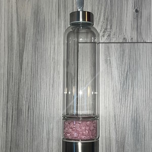 Glass Water Bottle with Crystal Base