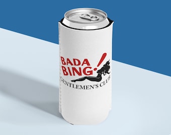 Customized - Bada Bing Gentlemen's Club Slim Can Cooler | Logo Can Cooler