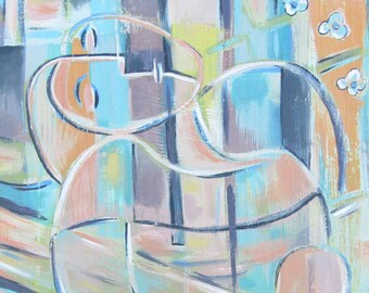 Picasso Style Wall Art, Cubist Modern Original Painting
