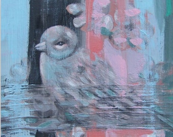 Original Bird Art Painting on Canvas