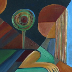 Cubist Abstract Original Oil Painting, Hand Painted, Modern Cubism, One of a Kind Signed Artwork (not a print or reproduction) Textured Oil