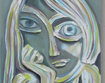 Expressionist Original Art, Oil Painting, Textured Canvas Art
