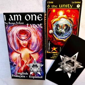 I Am One Tarot deck 78 cards, spiral spread map and instructions for accurate psychic readings. Based on 4 elements and 22 Hebrew letters.