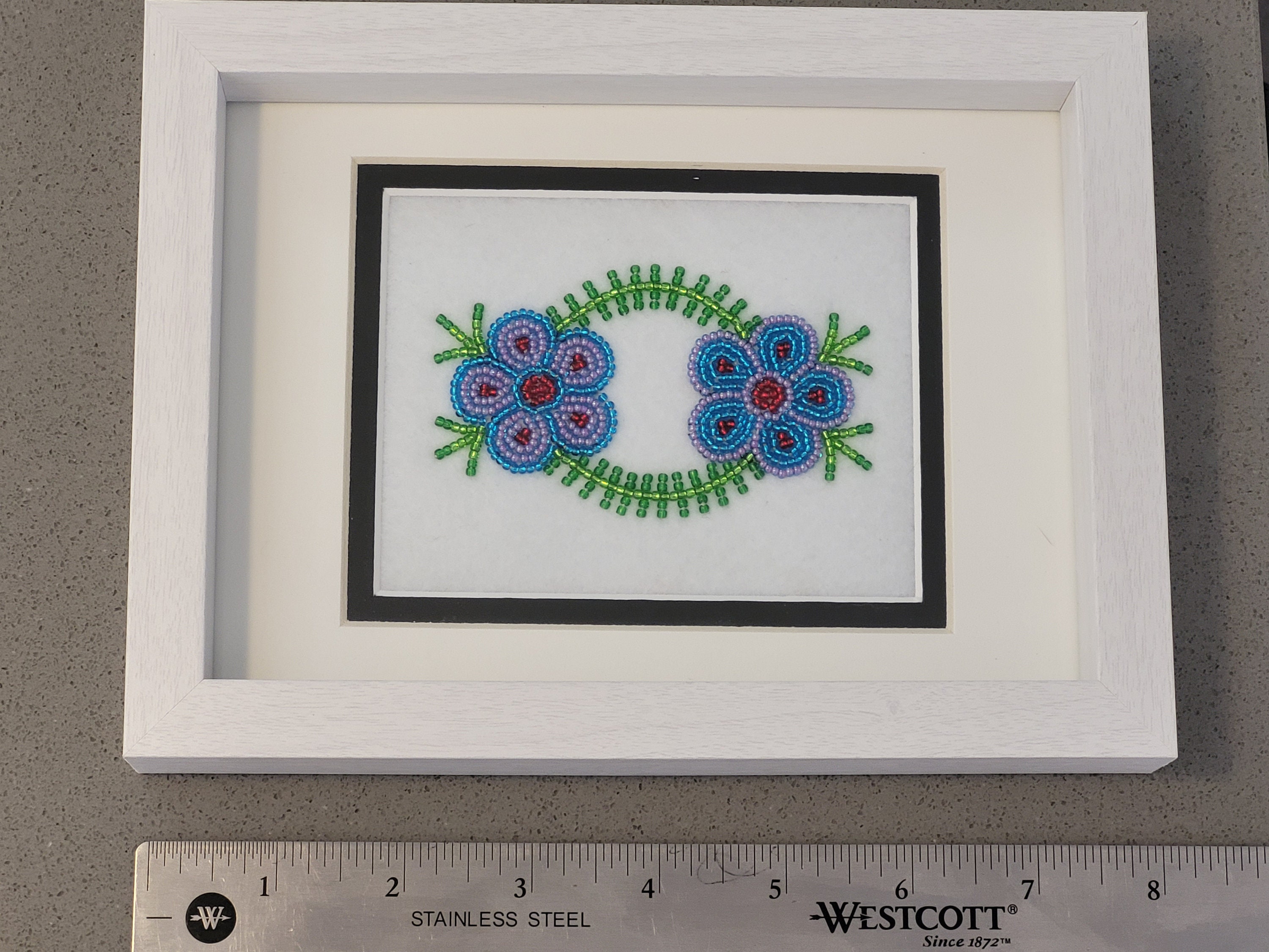 Metis Flower Beadwork Cree Beadwork Native Beadwork Framed Etsy Canada