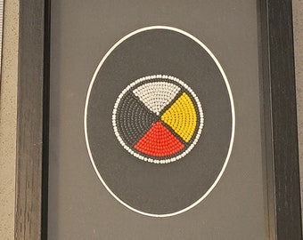 Indigenous Beadwork, Native Beadwork, Metis / Cree Beadwork,  Framed Bead work,