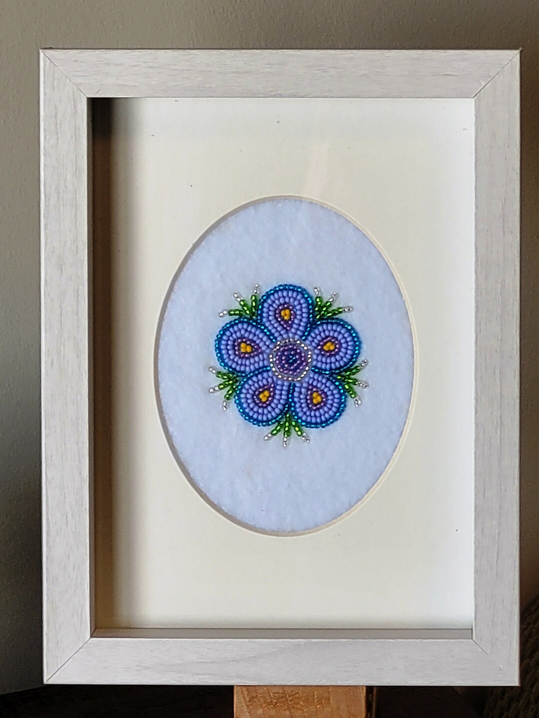 Metis Flower Beadwork, Cree Beadwork, Native Beadwork, Framed Bead Work