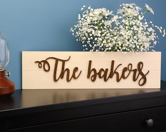 Family Last Name Sign for Personalized Wedding Gift in Pallet Sign Style, Farmhouse Decor Established Sign, Custom Wood Sign Engagement Gift