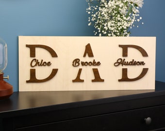 Father's Day Gift, Dad Wood Sign, Gift for Dad, Dad Gift, Dad Gift from Kids, Gift from Kids, Dad Signs with Kids Names, Dad Birthday Gift