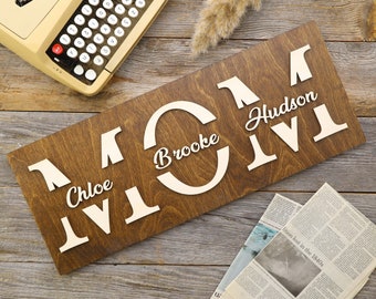 Mother's Day Gift | Mom Sign | Gift for Mom on Mothers Day | Personalized Mothers Day Gift | Rustic Sign for Mom | Family Name Sign Idea