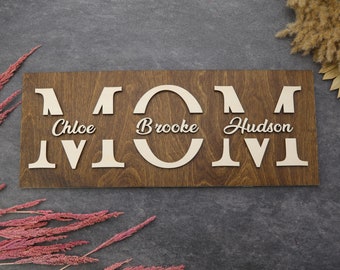 Mothers Day Gift | Personalized Mother's Day Gift | Custom Mom Sign | Gift for Mom on Mothers Day | Rustic Sign for Mom | Family Name Sign
