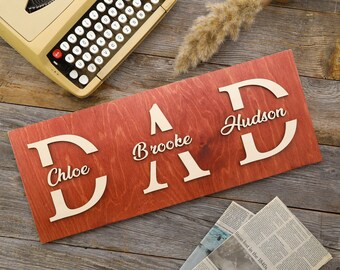 Personalized Fathers Day Gift | Father's Day Gift | Dad Sign | Gift for Dad on Fathers Day | Rustic Sign for Dad | Family Name Sign Idea