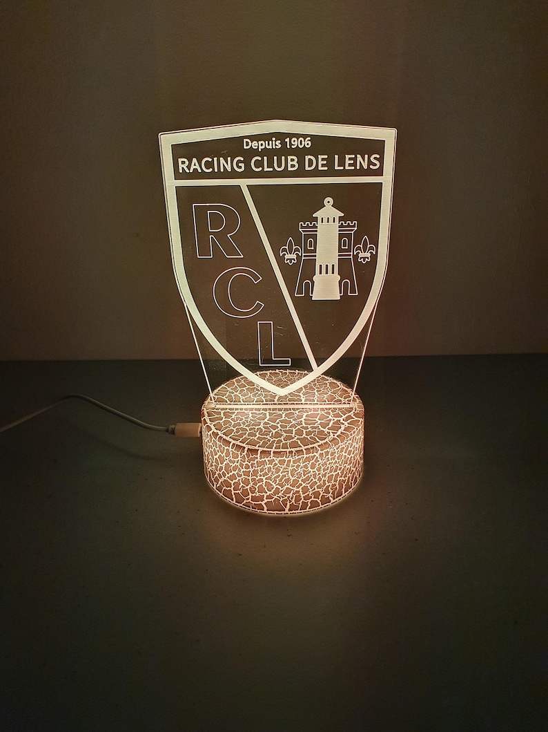 Veilleuse lampe 3d RC Lens Une idée cadeau originale Blanc, transparent